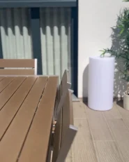 LED-golvlampa för utomhusbruk PIEDRA med fjärrkontroll Vit_994914