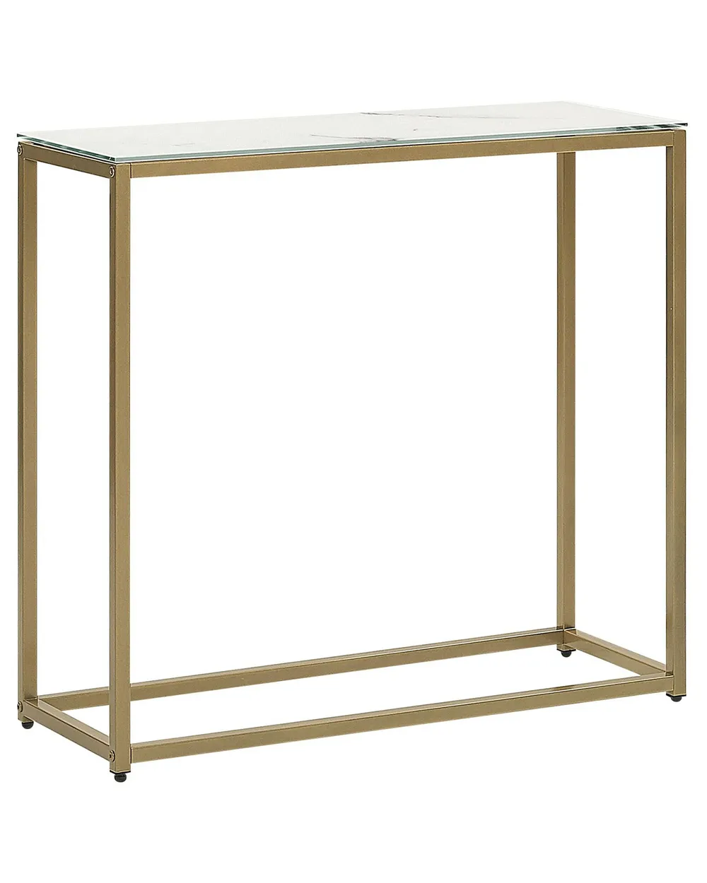Console Table DELANO Tempered Glass Marble/ Gold