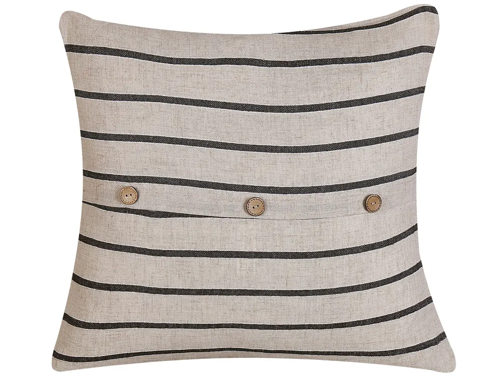 Koristetyynysetti 2 kpl CYNARA 43 x 43 cm Puuvilla Beige Raitakuvio_801659