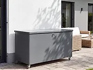 Oppbevaringsboks KYMI 136 cm 55 cm Metall med hjul Mørkegrå_1173663