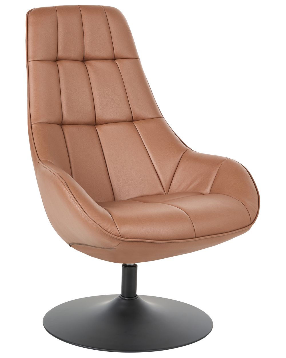 Swivel Armchair MARSTRAND Faux Leather Brown