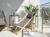 Set of 2 Folding Deck Chairs AVELLINO with Replacement Fabrics Acacia Wood Dark Brown