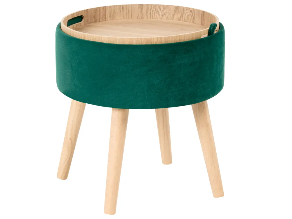 Storage Stool NEELY Velvet Emerald Green_1026902