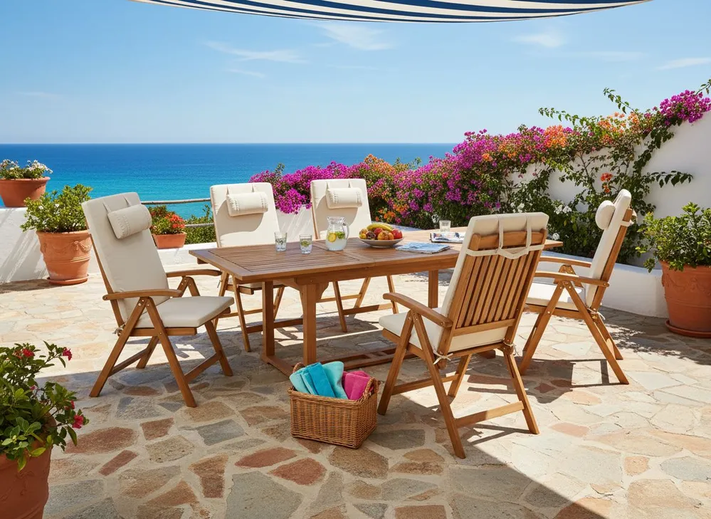 Set med 6 rygg-/sittdynor JAVA/AMANTEA PREMIUM 50 x 71 cm Ljusbeige