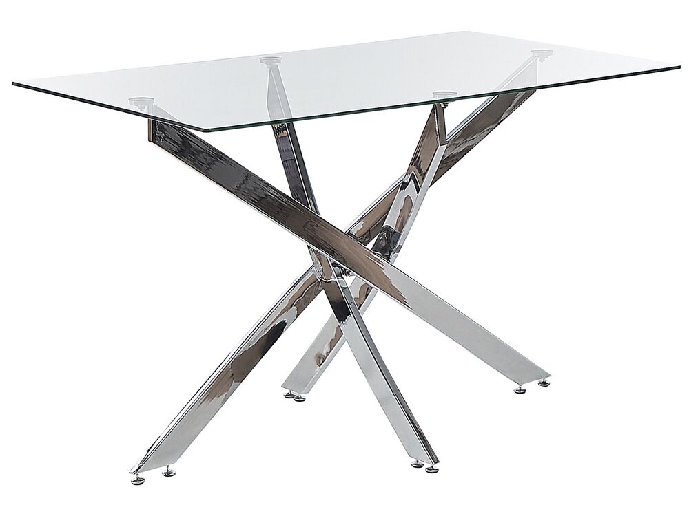 Dining Table MARAMO Silver 120 cm 70 cm Tempered Glass