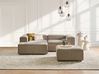 Modular Corner Sofa 2 Seater ARDAL with Ottoman Corduroy Light Brown Right Hand