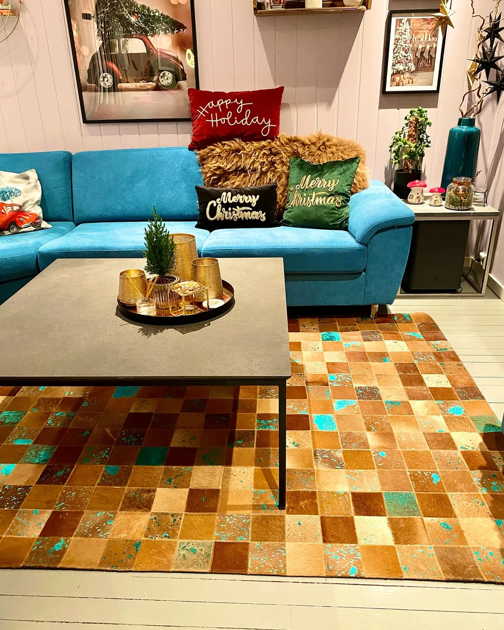 Rug ALIAGA Brown 140 x 200 cm Leather_887992