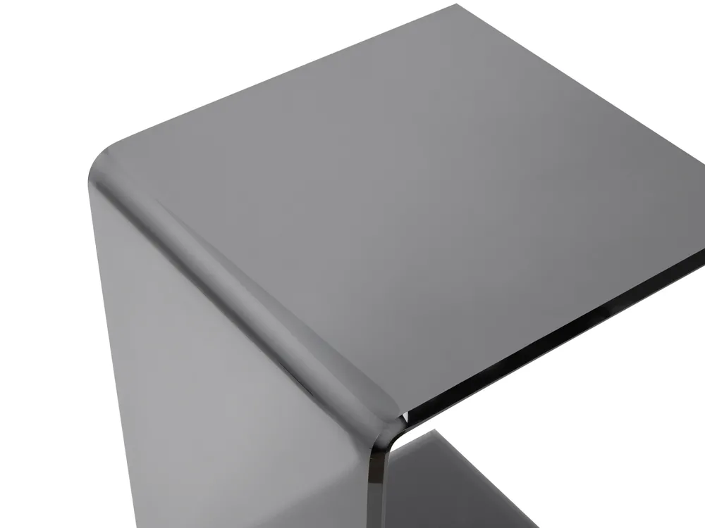 Side Table LOURDES Tempered Glass Black_953596