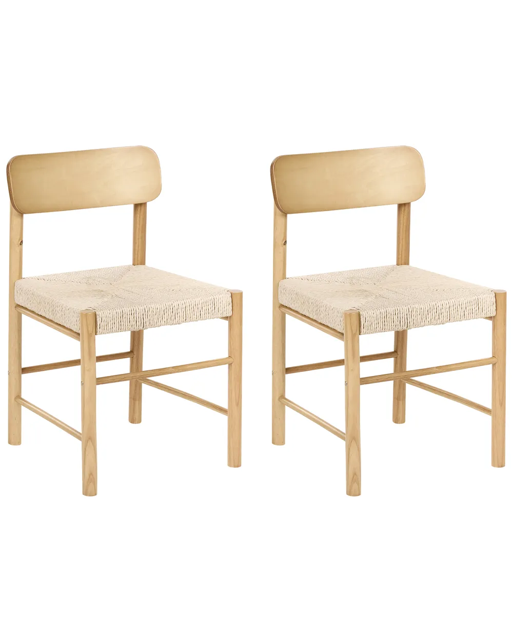 Set of 2 Dining Chairs DIGNE Wood Light Brown