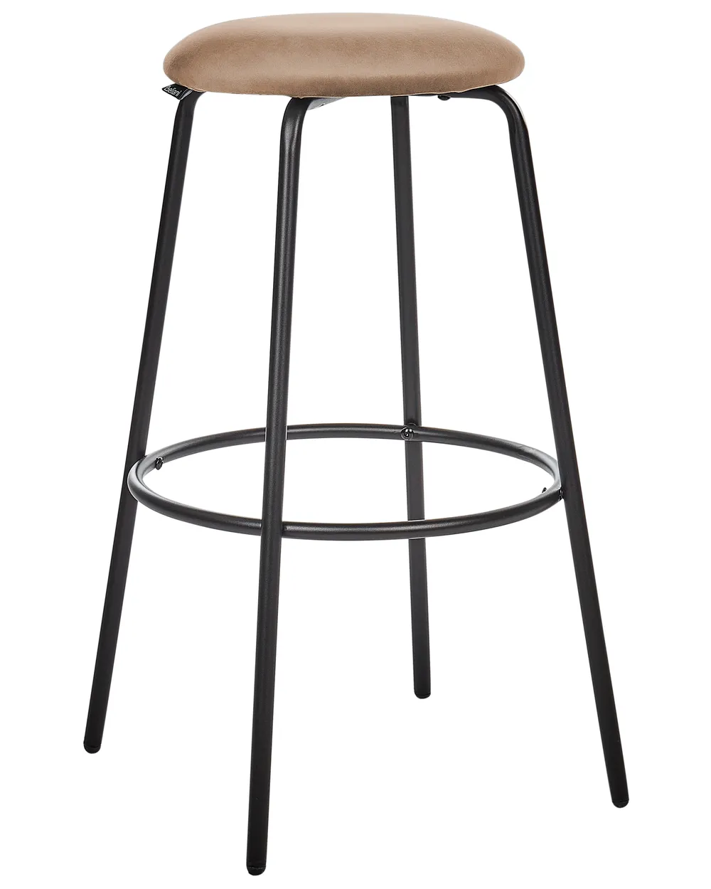 Set med 2 barstolar MORTON Sammet Ljusbrun_915999