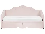 Sänky lisävuoteella Sametti LORETTE 90 x 200 cm Pastellipinkki_1080963