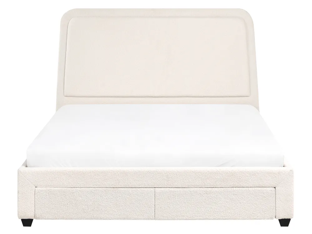 Bed with Storage Drawers SARDENT Boucle Off-White 160 x 200 cm (EU King Size)_1009111