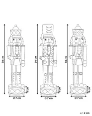 Set of 3 Figurines RICKLEAN 30 cm Nutcracker Red/ White_1027639