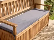 Garden Bench with Cushion SOVANA 160 cm with Storage Acacia Wood Grey_1109874