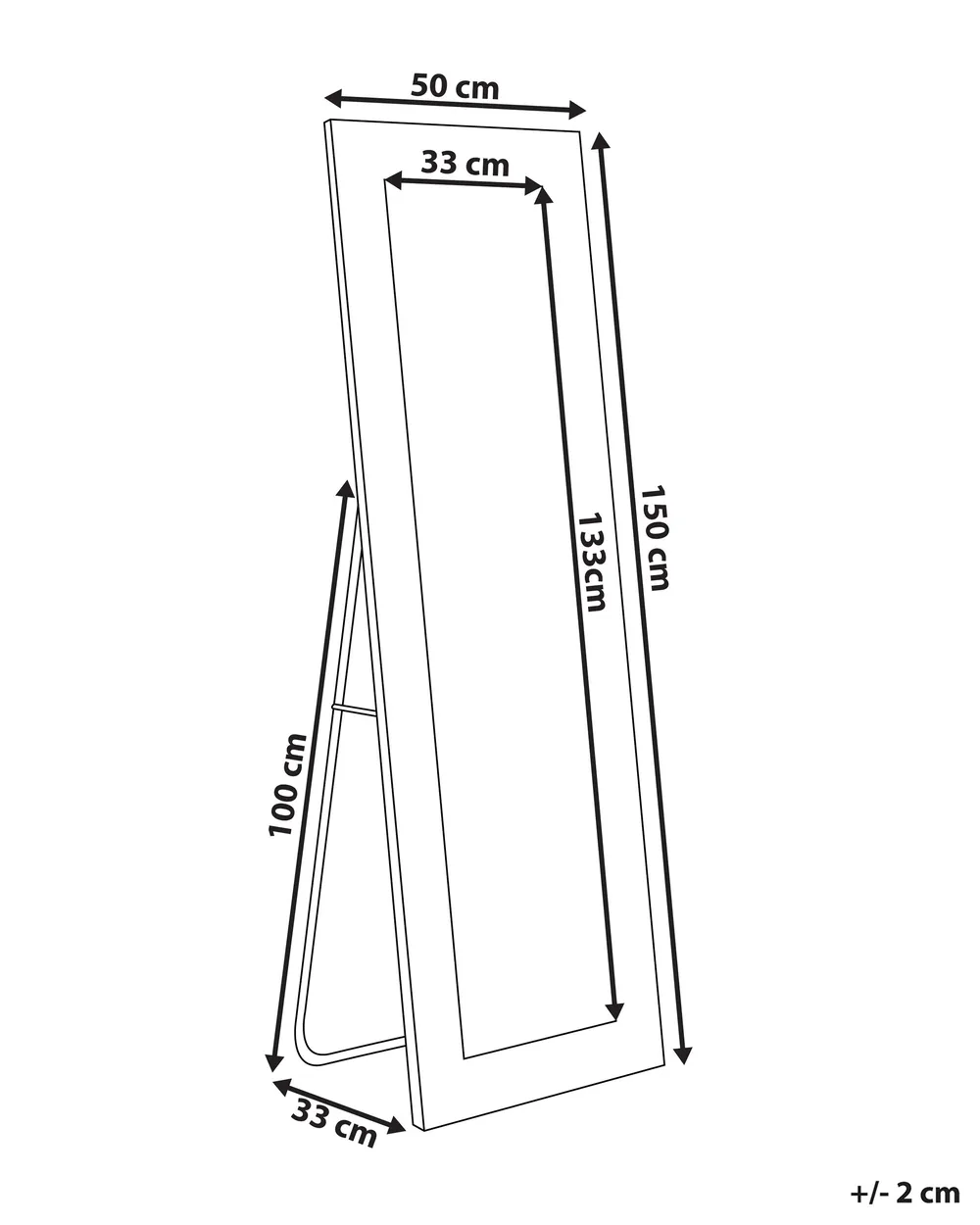Standing Mirror ANSOUIS 150 cm Faux Leather White_840624