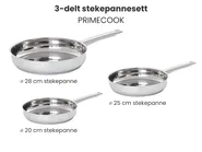 Sett med 3 stekepanner PRIMECOOK Rustfritt stål Sølv_1051151