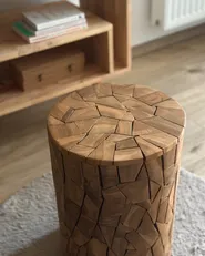 Side Table DAWSON Teak Wood Brown_1047130