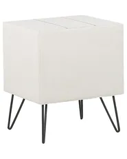 1 Drawer Bedside Table BETIN Faux Leather White_788992