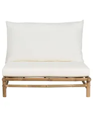 Set of 2 Garden Chairs with Cushions TODI Bamboo Off-White_872767