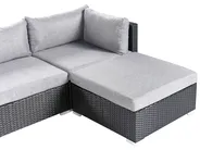 Garden Corner Sofa with Table 4 Seater SANO PE Rattan Black Left Hand_975974