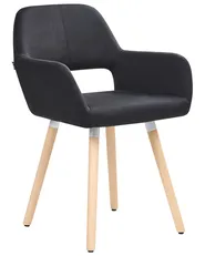 Set of 2 Dining Chairs CHICAGO Fabric Black_696158