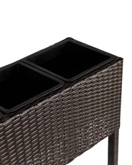 Elevated Plant Pot CARAGANA 77 cm PE Rattan Dark Brown_914481
