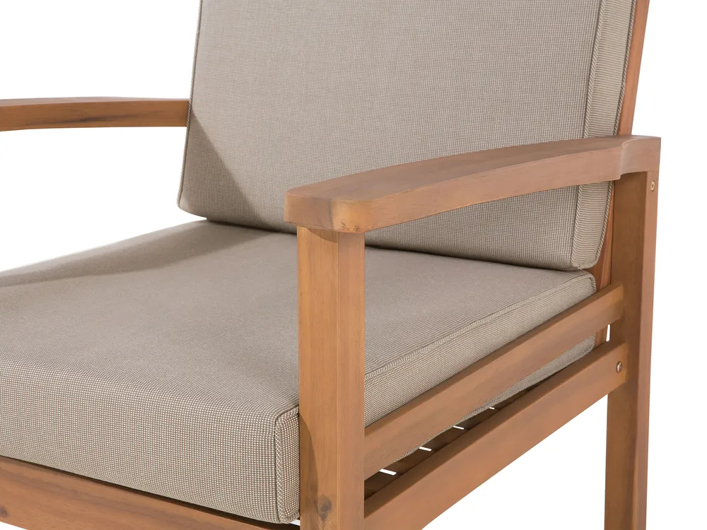 Garden Lounge Set with Table and Ottoman 4 Seater MANILA Acacia Wood Light Brown_803183