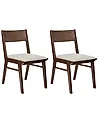 Ruokatuolisetti 2 kpl ENOLA Puu Ruskea/vaaleanbeige