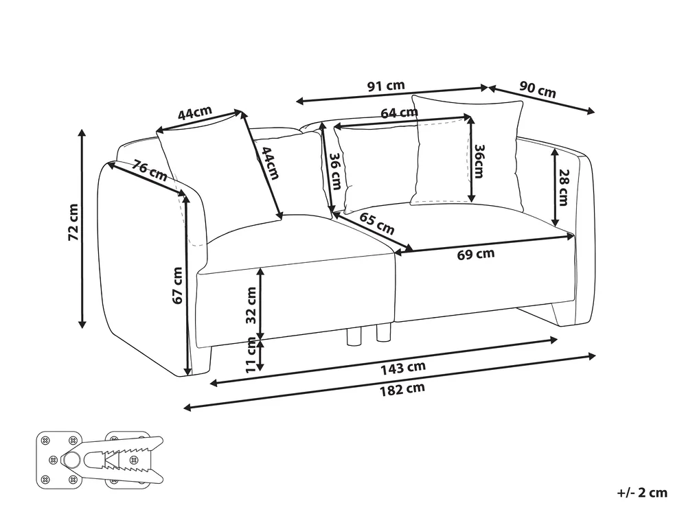 Soffa 3-sits EKENES Off-White_1074799