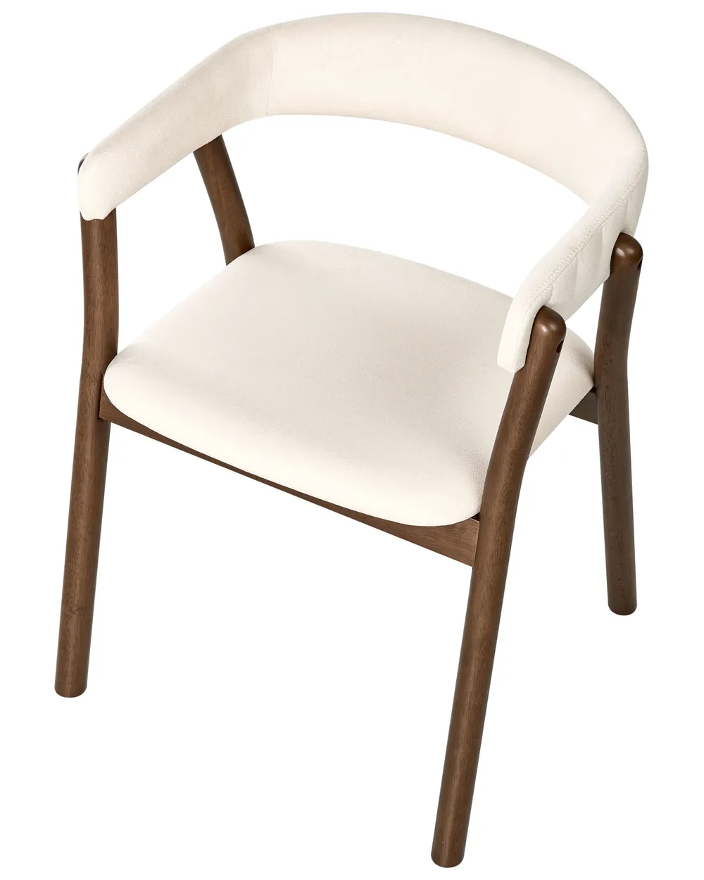 Set of 2 Dining Chairs MYLO Fabric Off-White/ Dark Brown_1015995