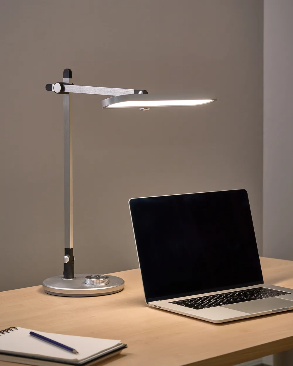 LED Desk Lamp HYDRUS with Dimmer Silver