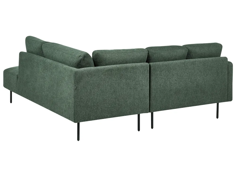 Hjørnesofa 4-seters BREDA Mørkegrønn Venstrevendt_885963
