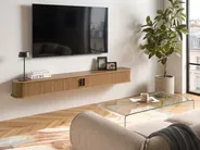 Wall Mounted TV Stand BRADLEY Brown_1059710