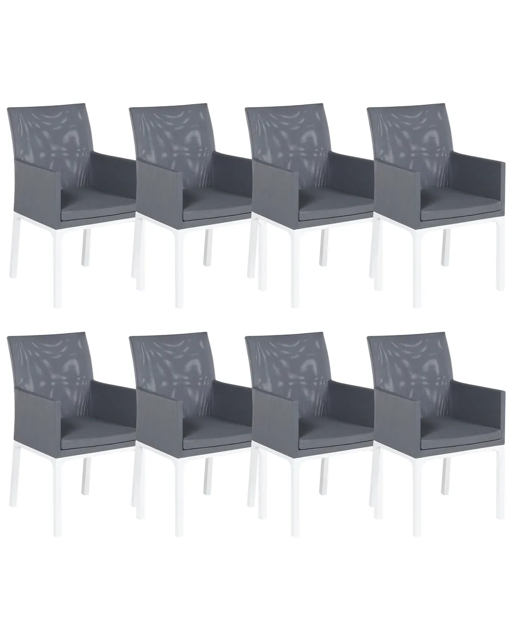 Set of 8 Chairs BACOLI Fabric Dark Grey