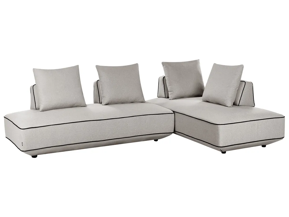 Chaise Longue SEILLANS Fabric Light Grey_1004519