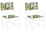 Set of 2 Garden Chair Replacement Fabrics CINE Pink_819462
