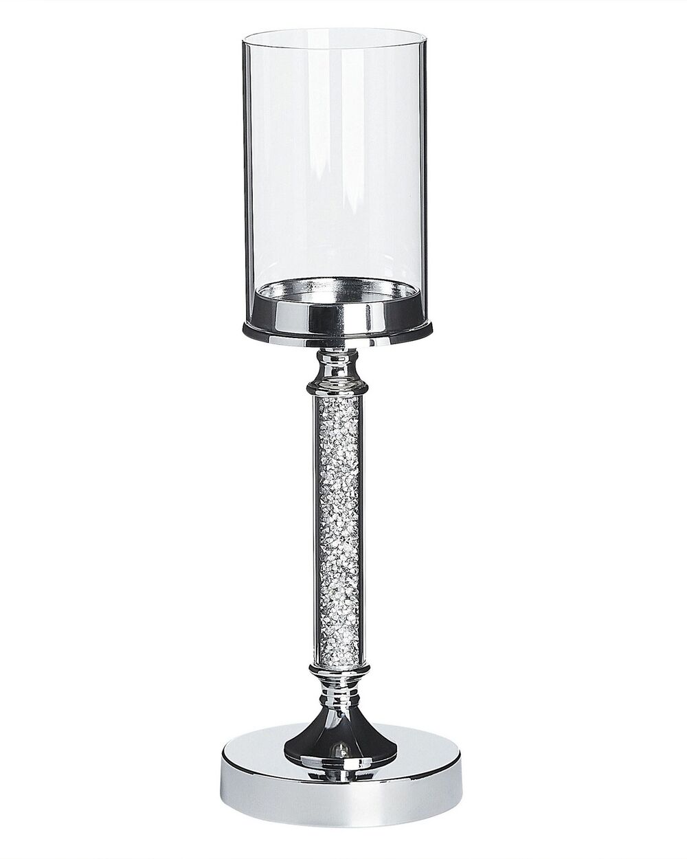 Candle Holder ABBEVILLE 41 cm Glass Silver