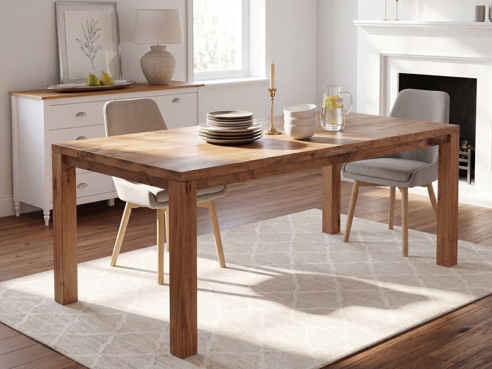 Outdoor Dining Table for 6 TESA Brown 180 cm 90 cm Acacia Wood