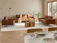 Soffa 3-sits SOVIK Konstläder Brun_1041253