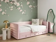 Dagbädd med förvaring Sammet MEUDON 90 x 200 cm Pastellrosa_1069113