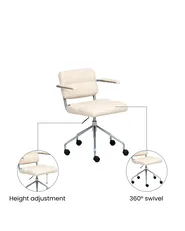 Desk Chair CANDOR Faux Leather Off-White_1071316