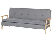 Sofa Bed 3 Seater TJORN Fabric Light Grey_813483