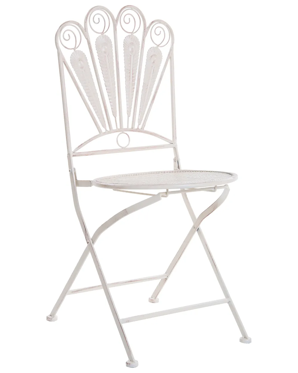 Set med 2 trädgårdsstolar PAVIA Fällbar Metall Off-White_1046256