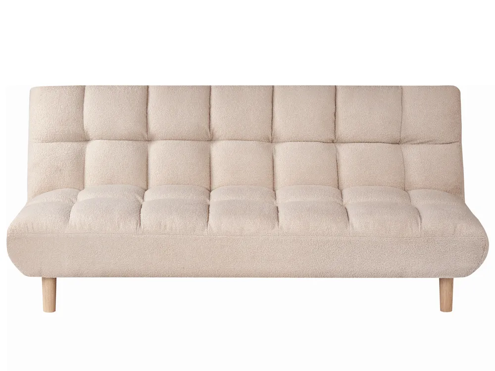 Sofa Bed 2 Seater RISOR Boucle Beige_1053612