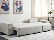 Corner Sofa Bed 3 Seater LUSPA with Storage Fabric Light Grey Left Hand_900978