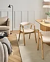 Ruokatuolisetti 2 kpl MYLO Kangas Vaaleanruskea/luonnonvalkoinen