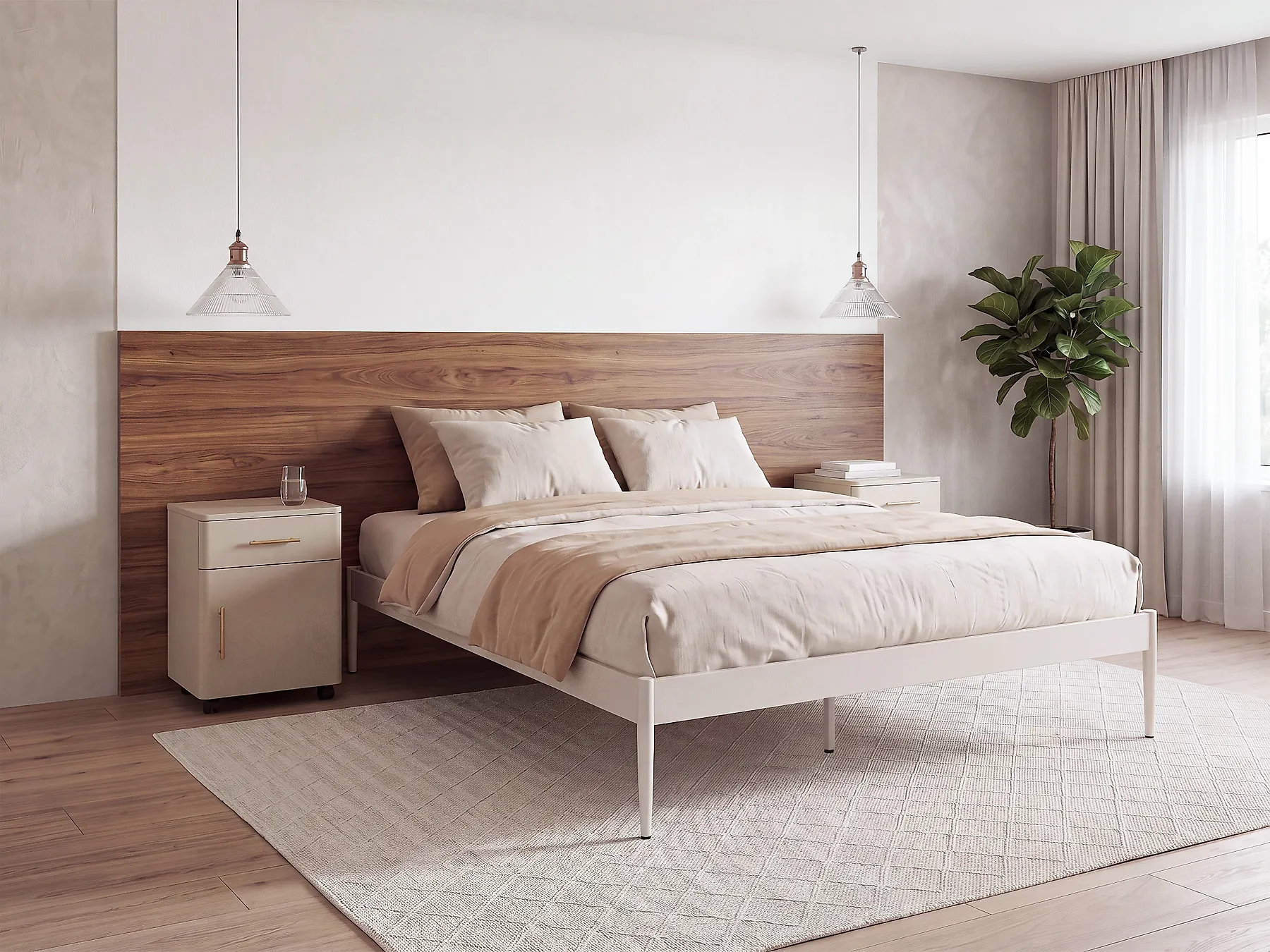 Sänky Metalli VAURS 140 x 200 cm Vaaleanbeige_1165426
