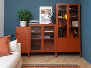 Glass Display Cabinet OXTED 80 cm Metal Golden Brown_1115003