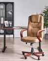 Massage Chair DIAMOND with Heating Leather Light Brown