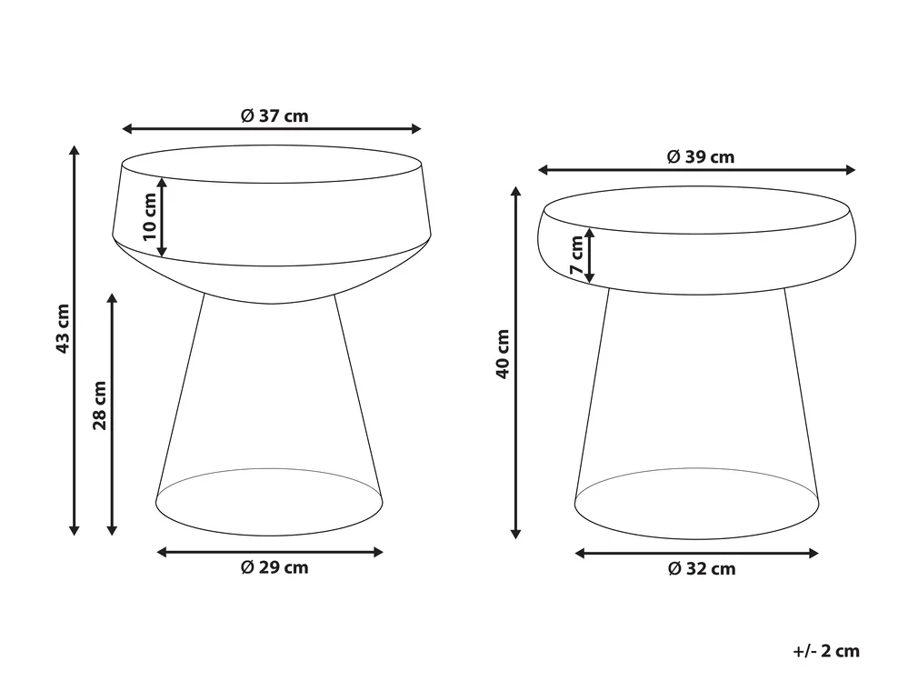Set of 2 Side Tables LAGUNA/CALDERA Glass Green_1093648